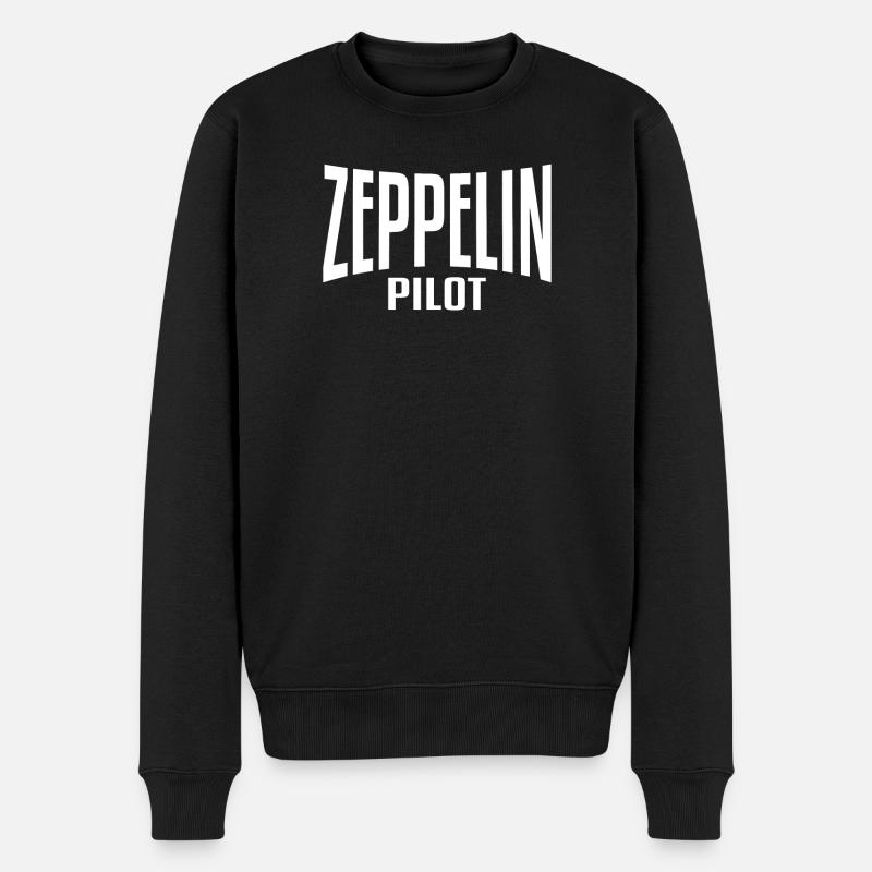 ZEPPELIN PILOT - Männer Premium Bio Pullover - Schwarz