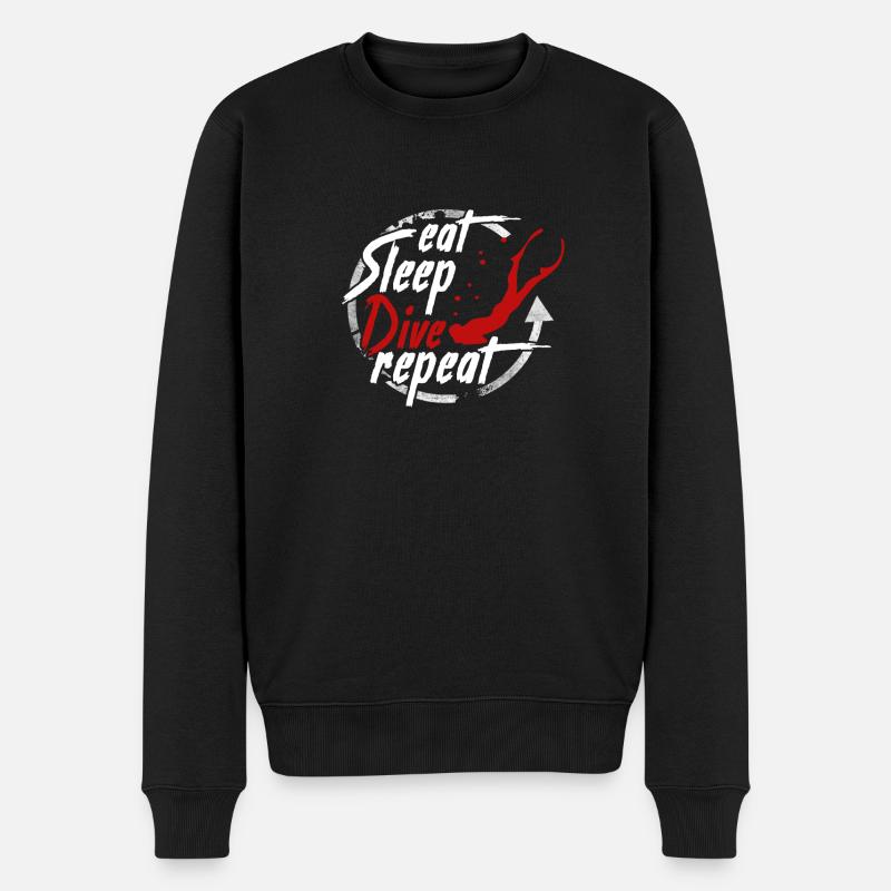 EAT SLEEP DIVE REPEAT plongée apnée apnée - Pull Premium bio Homme - noir