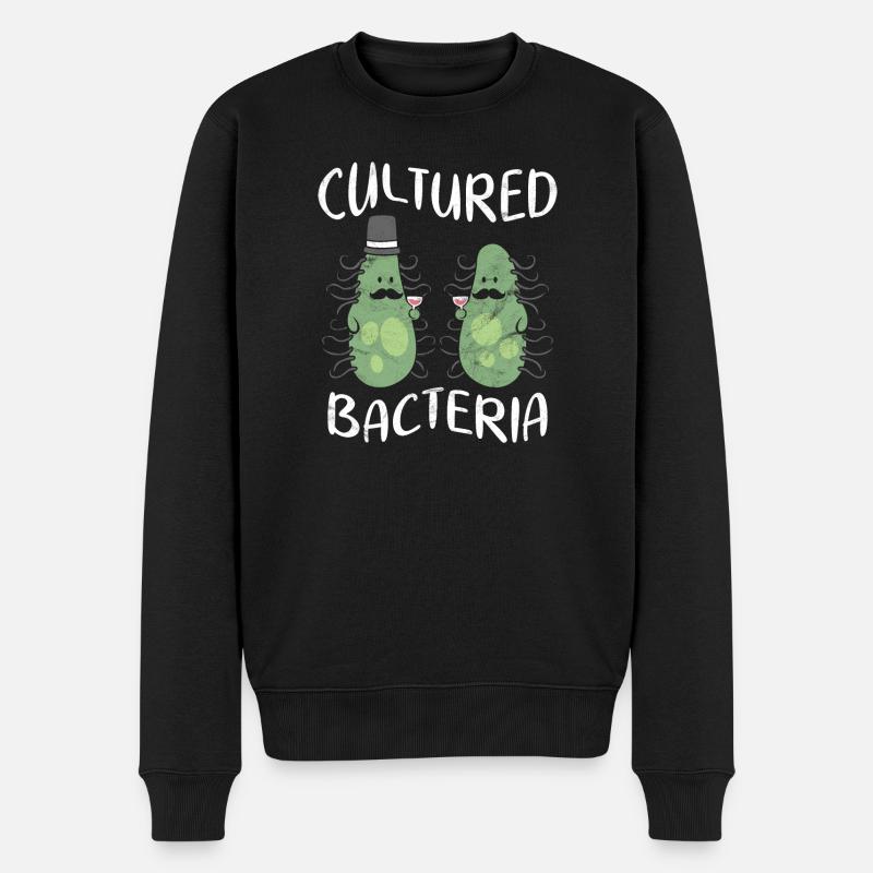 Bactéries cultivées avec chapeau - Pull Premium bio Homme - noir