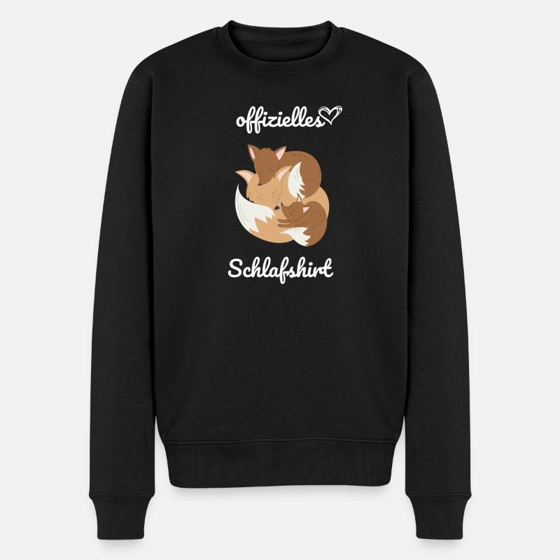 Offizielles Schlafshirt Fuchs Design Geschenk - Männer Premium Bio Pullover - Schwarz