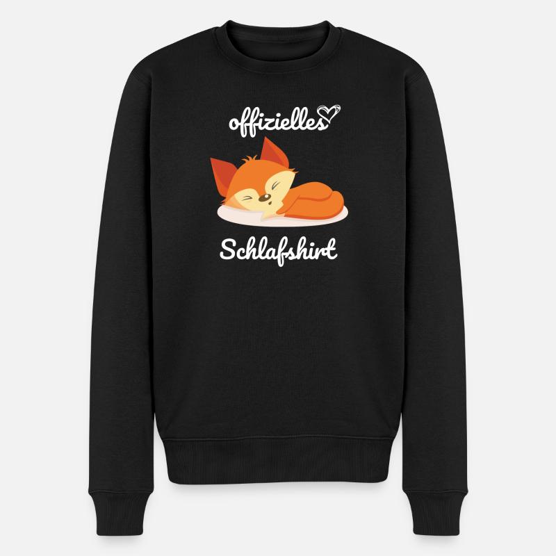 Offizielles Schlafshirt Fuchs Design Geschenk - Männer Premium Bio Pullover - Schwarz