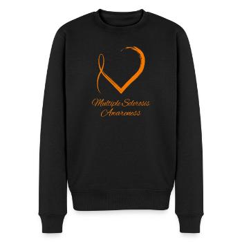 Multiple Sklerose Bewusstsein Herzband - Männer Premium Bio Pullover - Schwarz - Vorne - Nico (187cm)