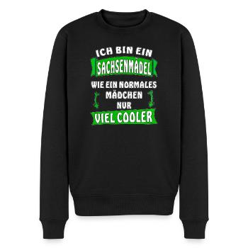 ICH BIN EIN SACHSENMÄDEL - Männer Premium Bio Pullover - Schwarz - Vorne - Nico (187cm)