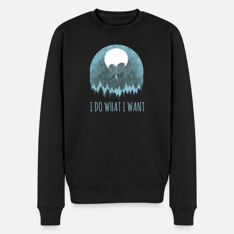 Katze Lustiger Spruch Geschenkidee - Männer Premium Bio Pullover - Schwarz