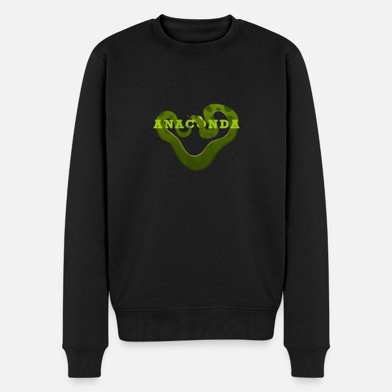Anaconda Schlange - Männer Premium Bio Pullover - Schwarz
