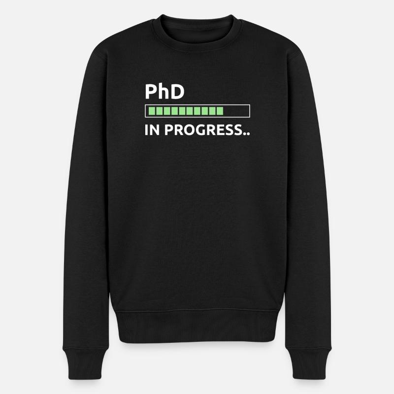 PhD in progress - Männer Premium Bio Pullover - Schwarz