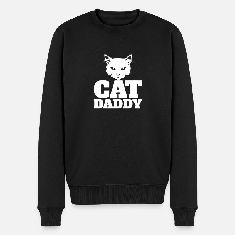 Papa chat - Pull Premium bio Homme - noir