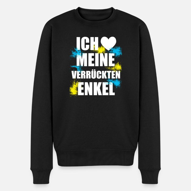 Liebe - Enkel - Männer Premium Bio Pullover - Schwarz