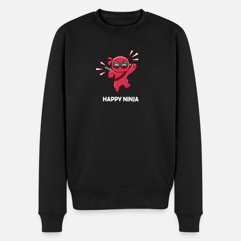 ninja in love shirt - Männer Premium Bio Pullover - Schwarz