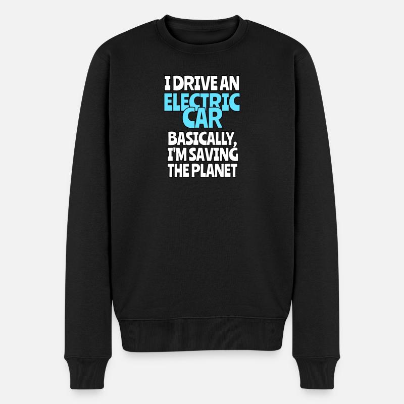 Elektroauto - Männer Premium Bio Pullover - Schwarz