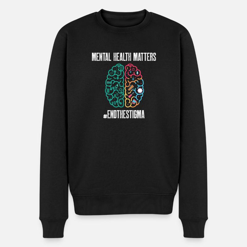 Mental Health Matters Ende das Stigma Gesundheit - Männer Premium Bio Pullover - Schwarz