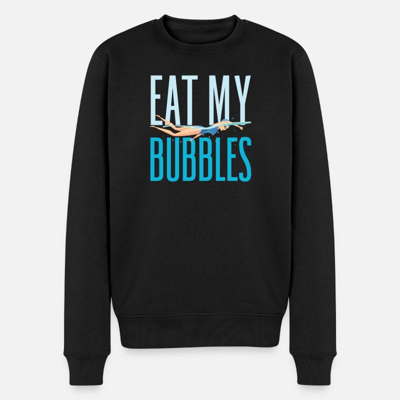 Eat My Bubbles Funny Swimming - Pull Premium bio Homme - noir