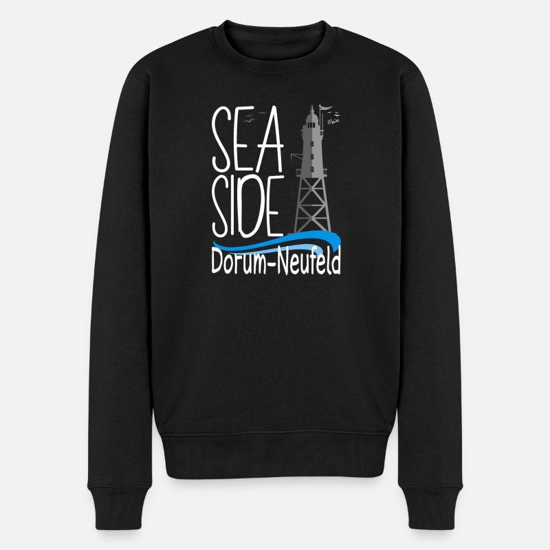 Moin Dorum-Neufeld Wurster Nordseeküste Leuchtturm - Männer Premium Bio Pullover - Schwarz