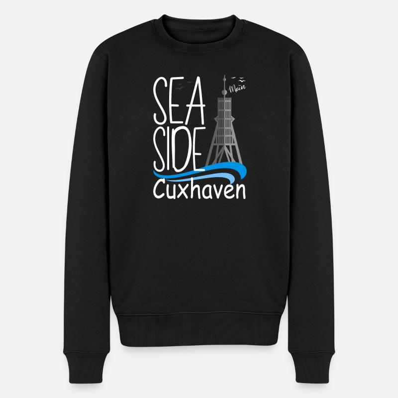 Cuxhaven Moin Cuxhaven Kugelbake Strandurlaub - Männer Premium Bio Pullover - Schwarz