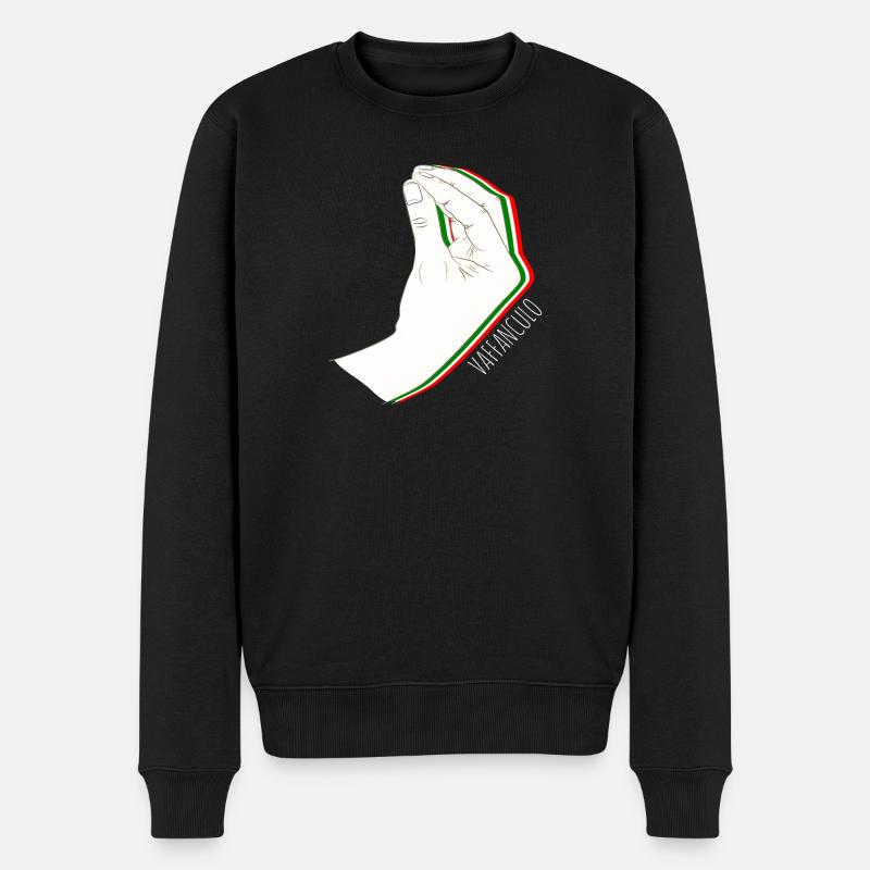 Vaffanculo Hand Geste Italien Italiener - Männer Premium Bio Pullover - Schwarz