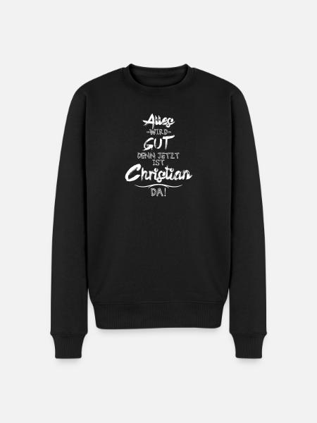 Christian - Männer Premium Bio Pullover - Schwarz