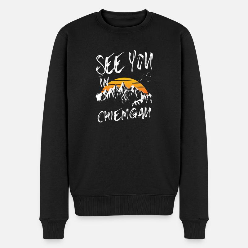 Chiemgau Snowboarden Wandern und Ski fahren - Männer Premium Bio Pullover - Schwarz