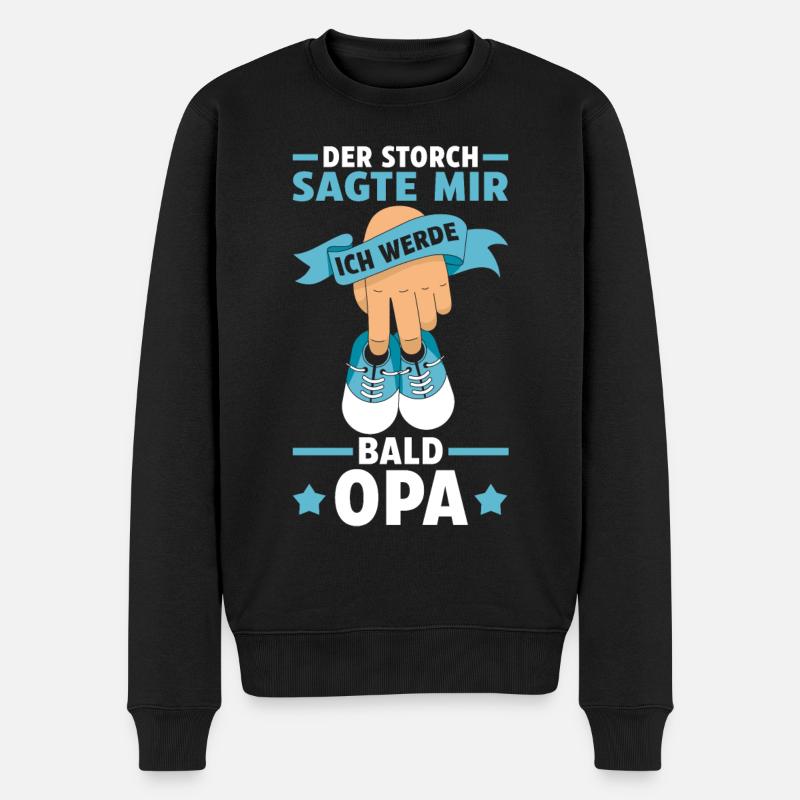 Werdender Opa - Männer Premium Bio Pullover - Schwarz