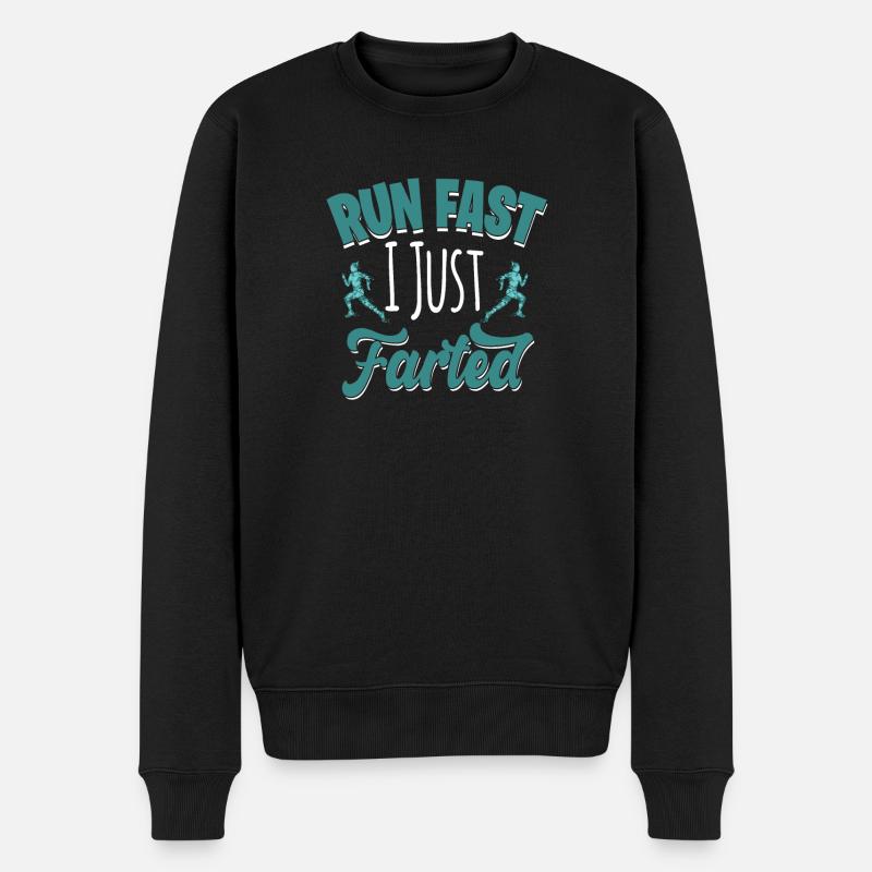 Marathon Motiv für Läufer & Jogger - Männer Premium Bio Pullover - Schwarz