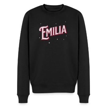Noms Emilia personnalisés - Pull Premium bio Homme - noir - Devant - Nico (187cm)