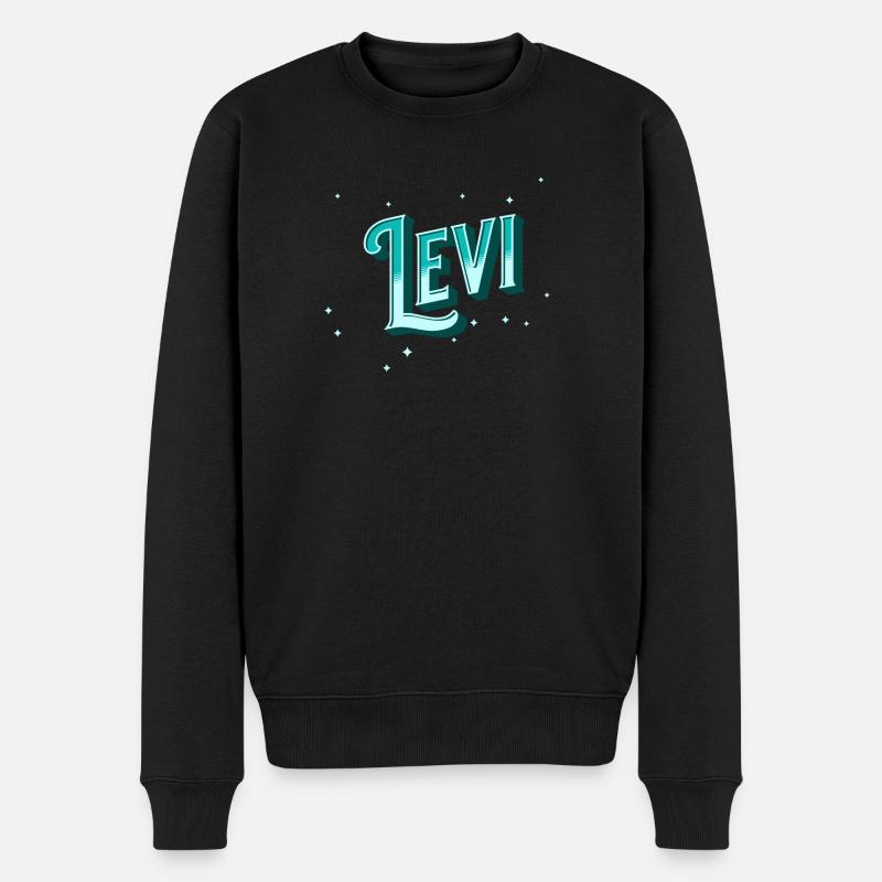 Levi Namen personalisiert - Männer Premium Bio Pullover - Schwarz