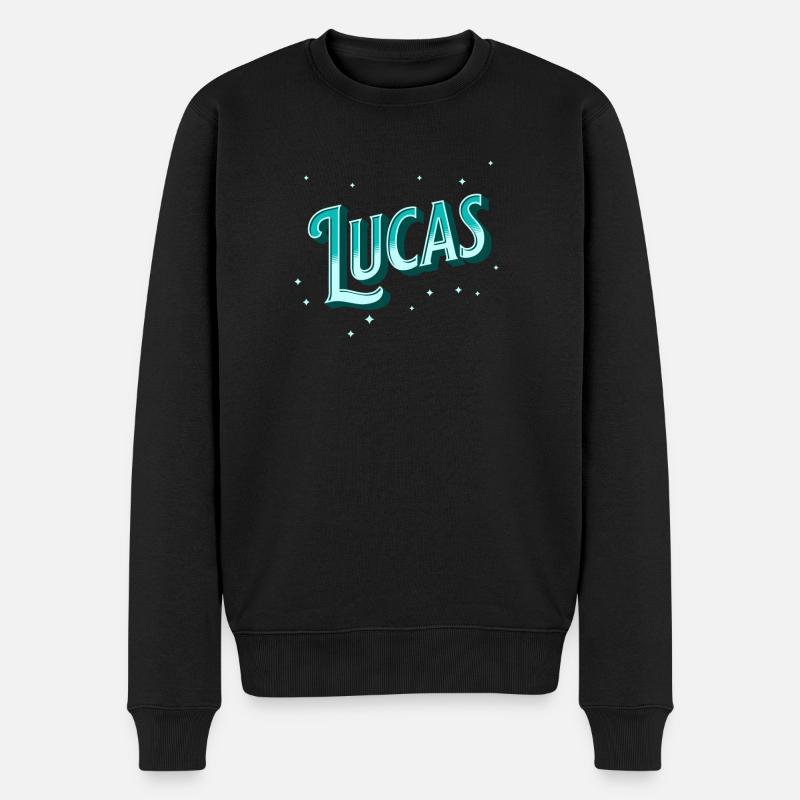 Le nom de Lucas personnalisé - Pull Premium bio Homme - noir