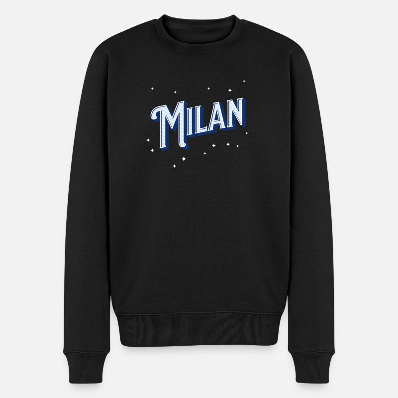 Milan name personalized - Men's Premium Organic Jumper - black
