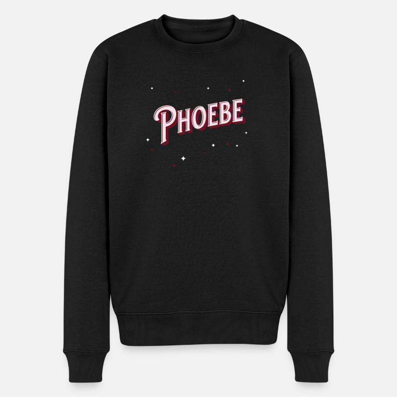 Phoebe Namen personalisiert - Männer Premium Bio Pullover - Schwarz