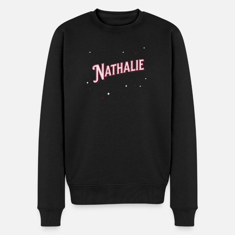 Nathalie name personalized - Men's Premium Organic Jumper - black