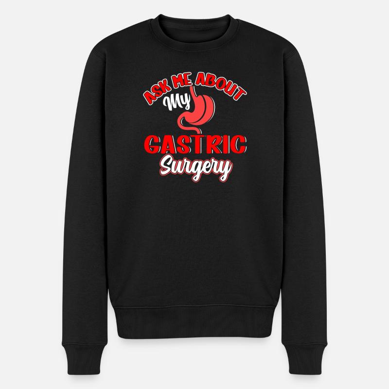 Fragen Sie mich nach meiner bariatrischen Magenope - Männer Premium Bio Pullover - Schwarz