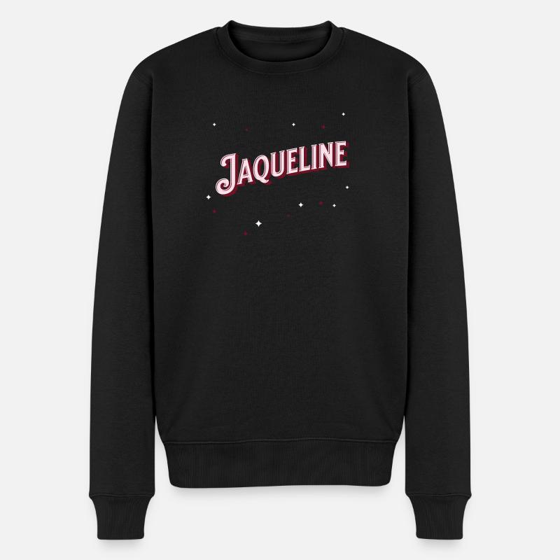 Jaqueline Namen personalisiert - Männer Premium Bio Pullover - Schwarz