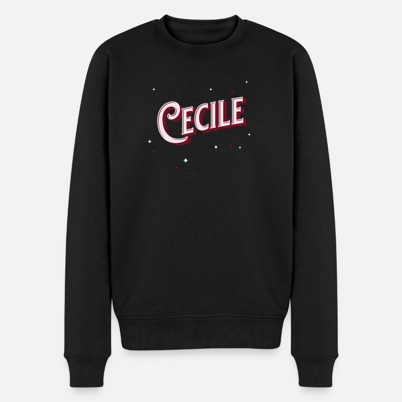 Cecile Namen personalisiert - Männer Premium Bio Pullover - Schwarz