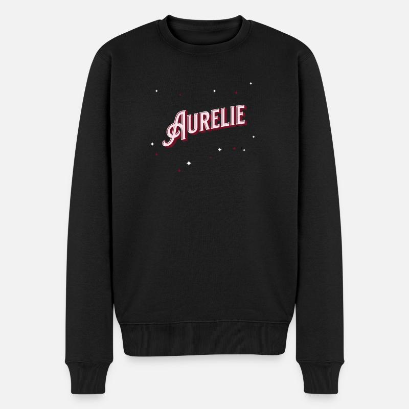 Aurelie name personalized - Men's Premium Organic Jumper - black