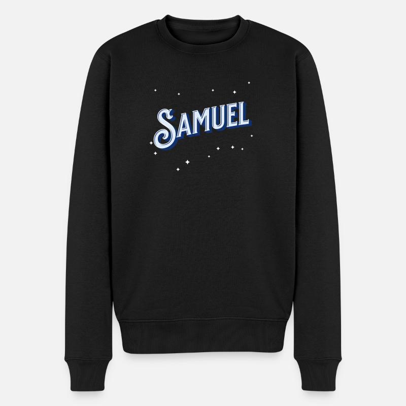 Samuel Namen personalisiert - Männer Premium Bio Pullover - Schwarz