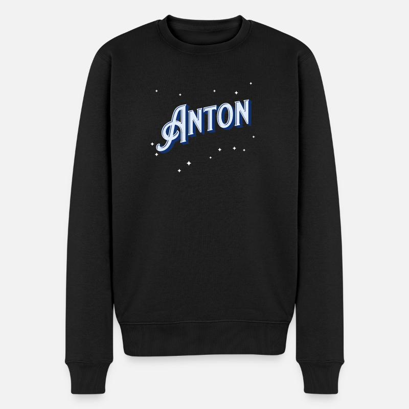 Anton nom personnalisé - Pull Premium bio Homme - noir