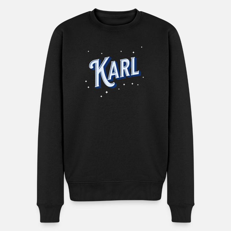 Karl Namen personalisiert - Männer Premium Bio Pullover - Schwarz