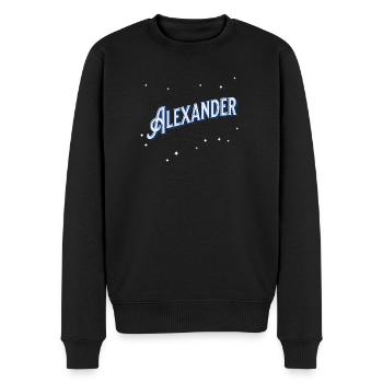 Alexander names personalized - Men's Premium Organic Jumper - black - Front - Nico (187cm)