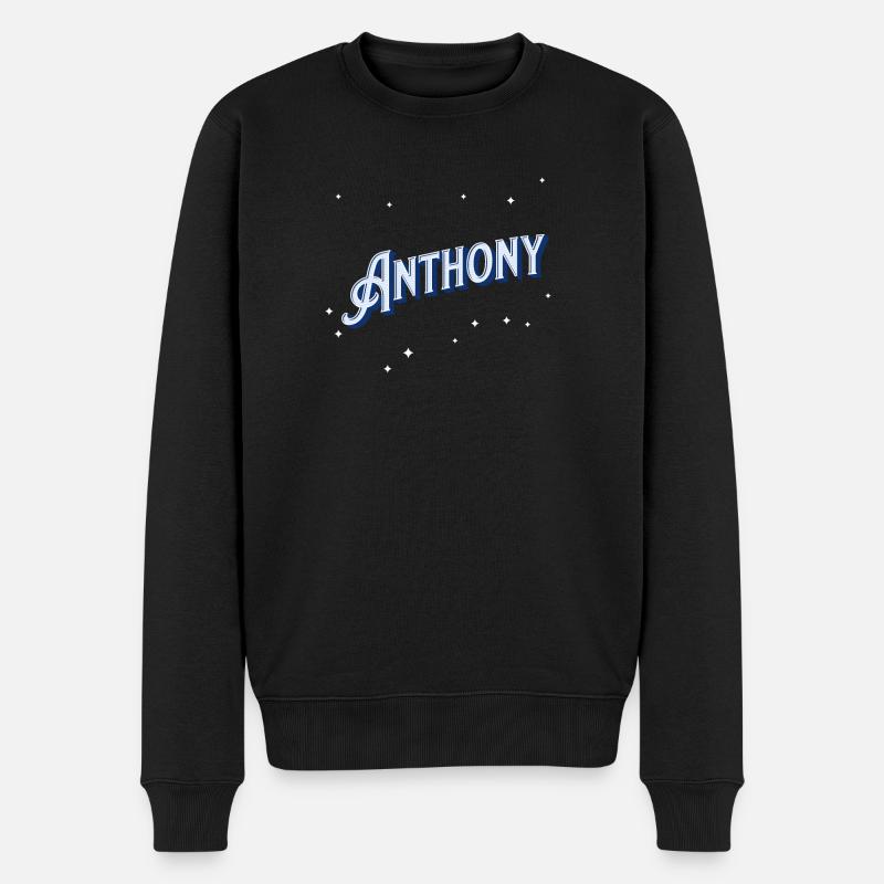 Anthony Namen personalisiert - Männer Premium Bio Pullover - Schwarz
