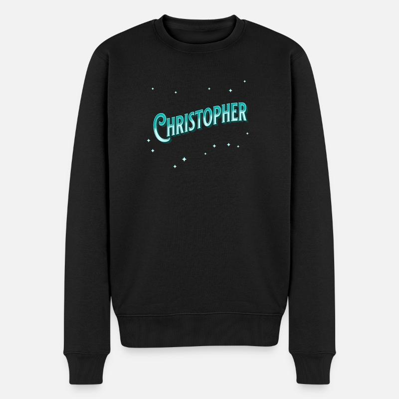 Christopher name personalized - Men's Premium Organic Jumper - black