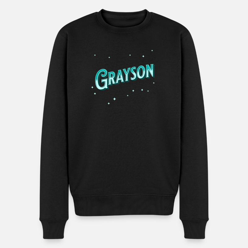 Grayson Namen personalisiert - Männer Premium Bio Pullover - Schwarz