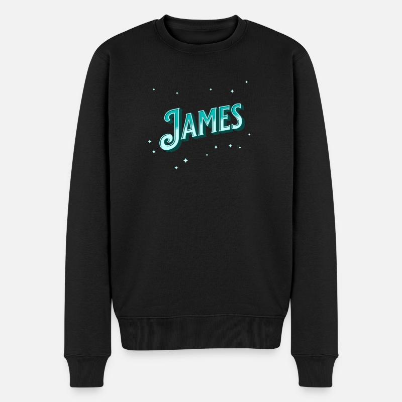 James Namen personalisiert - Männer Premium Bio Pullover - Schwarz