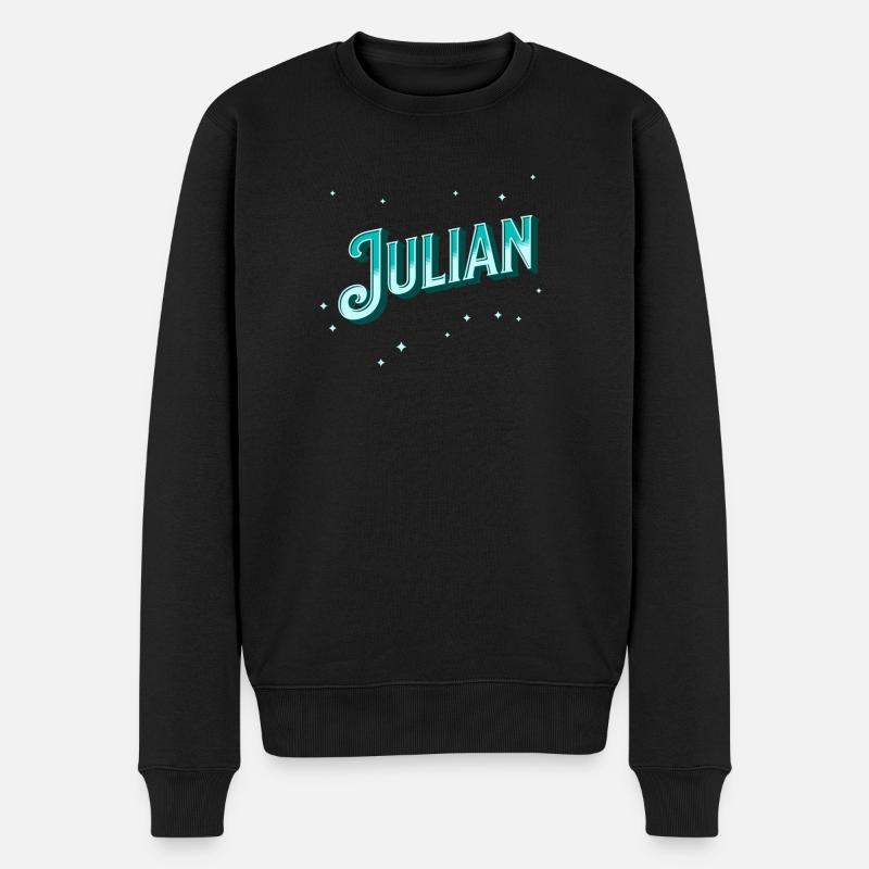 Julian Namen personalisiert - Männer Premium Bio Pullover - Schwarz