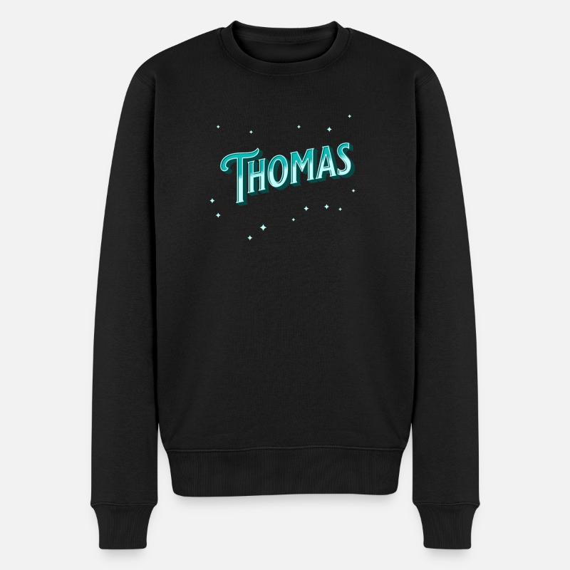 Thomas names personalized - Men's Premium Organic Jumper - black