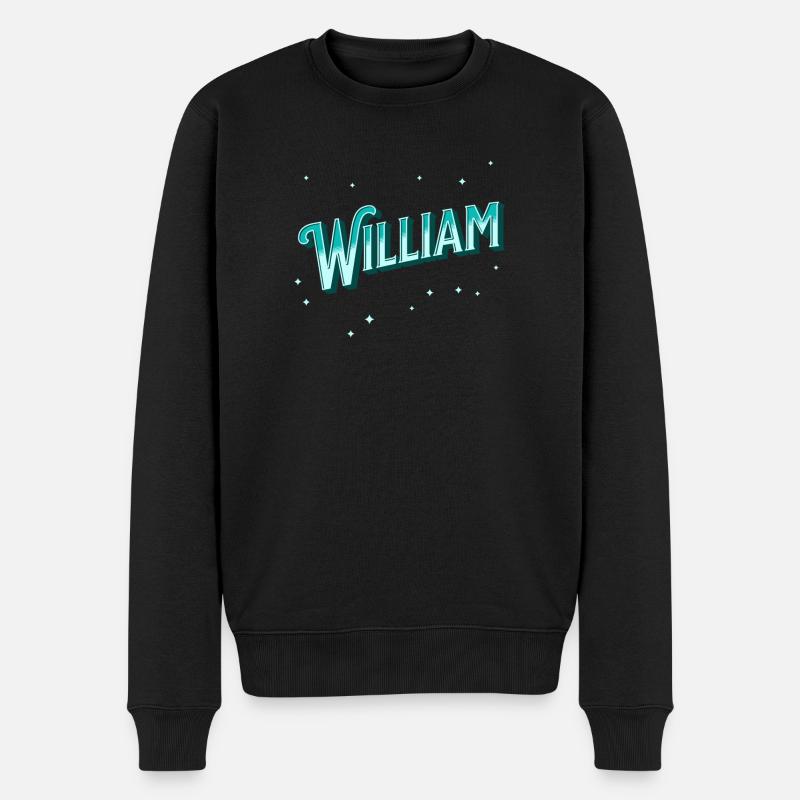 William Namen personalisiert - Männer Premium Bio Pullover - Schwarz