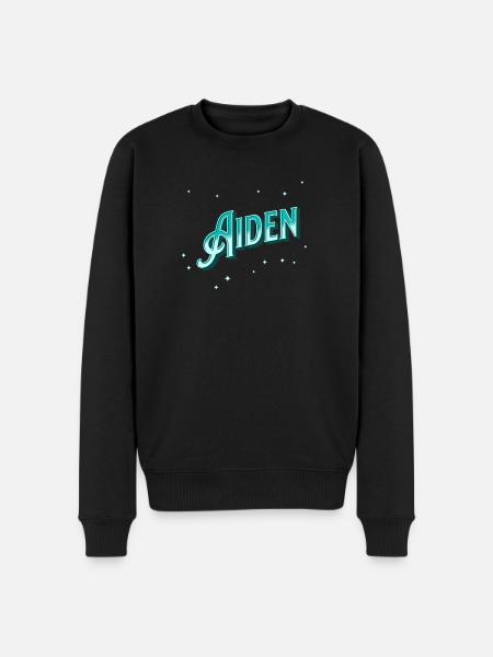 Aiden names personalized - Men's Premium Organic Jumper - black