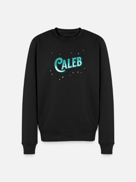 Caleb name personalized - Men's Premium Organic Jumper - black