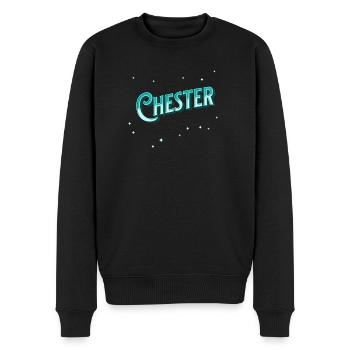 Chester Namen personalisiert - Männer Premium Bio Pullover - Schwarz - Vorne - Nico (187cm)