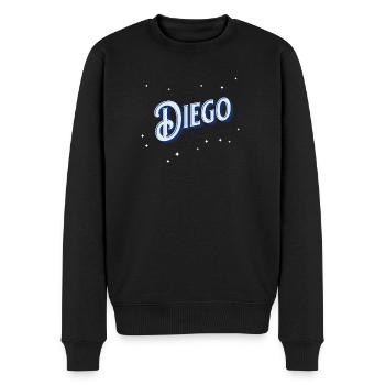 Diego Namen personalisiert - Männer Premium Bio Pullover - Schwarz - Vorne - Nico (187cm)