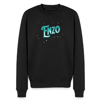 Enzo names personalized - Men's Premium Organic Jumper - black - Front - Nico (187cm)