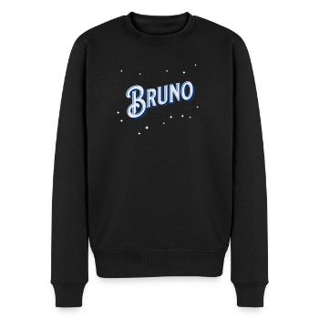 Bruno Namen personalisiert - Männer Premium Bio Pullover - Schwarz - Vorne - Nico (187cm)